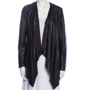 Vakko sport faux leather open front jacket size XS